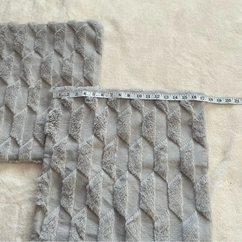 Cushion Covers with‎ Wave Pattern on both sides Comfortable Pillowcase Dark Grey